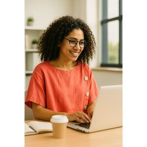 New Linen Blend Kensie Short Sleeve Top Orange S